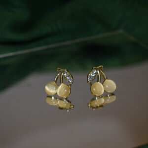 Crystal cherry stud Earrning