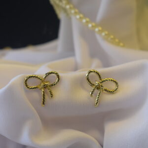 Textured Bow Knot Stud Earring